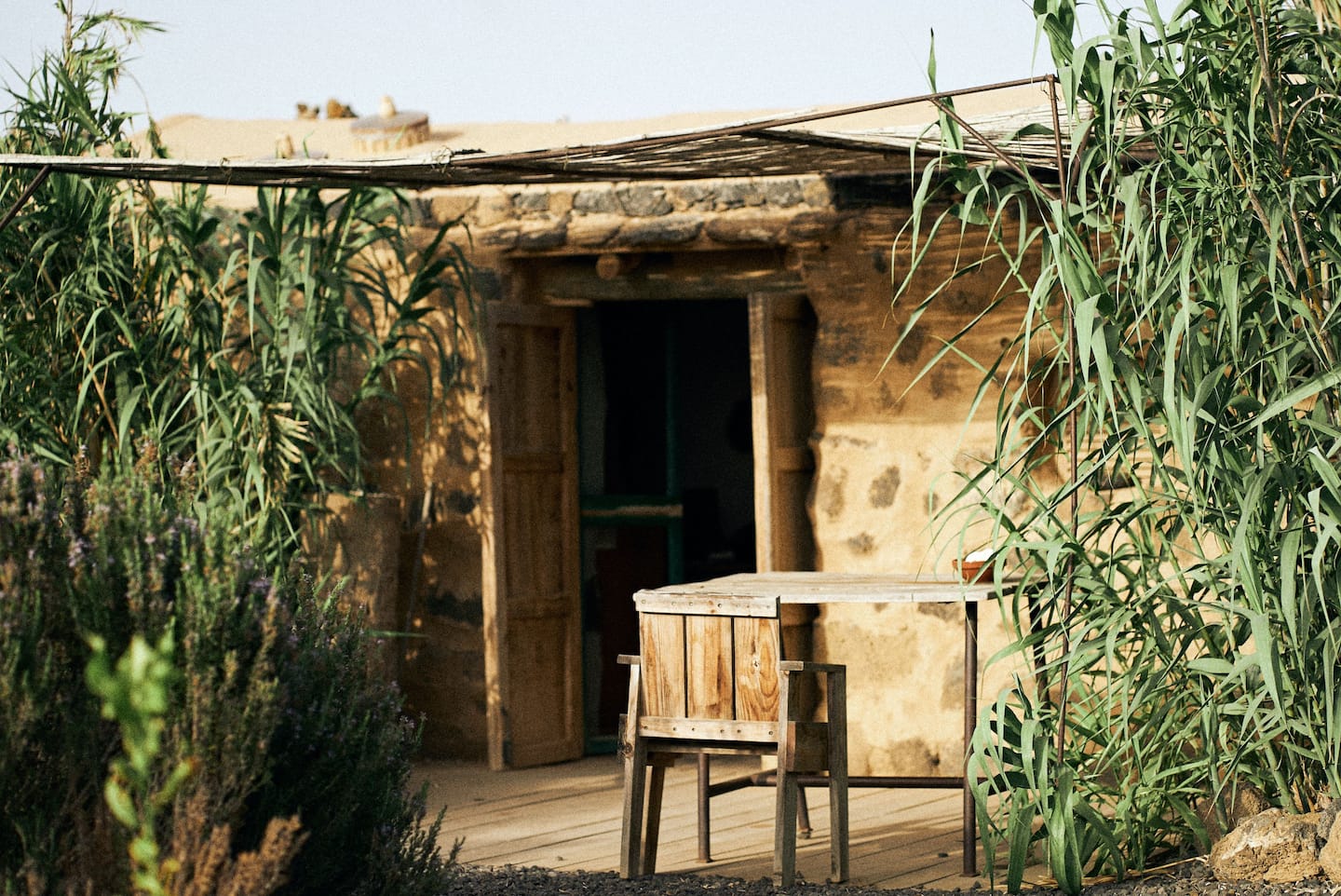 Earthship Lajares with hidden pool